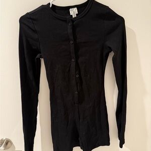Black Long Sleeve Shirt bodysuit